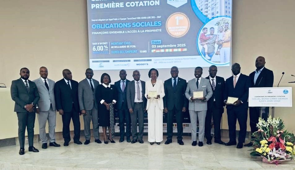 BRVM : le Social Bond de 60 milliards FCFA de la CRRH-UEMOA entre en bourse